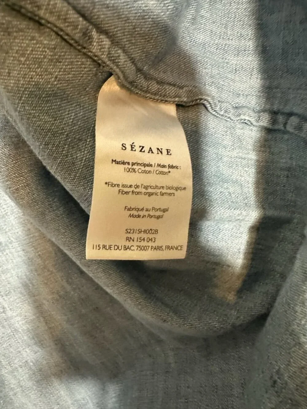 Sezane Chambray Shirt Size 40 - Picture 2 of 11